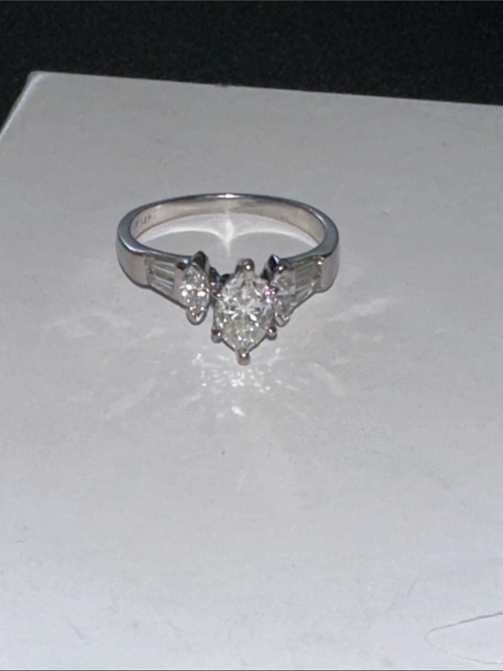Classic Marquise Diamond Three-Stone Ring 14K - wedding ring
